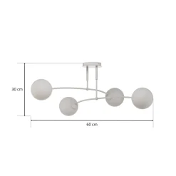 Plafondlamp Pregos 4, 4-lamps, wit