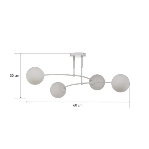 Plafondlamp Pregos 4, 4-lamps, wit