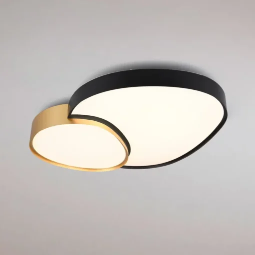 Plafondlamp Rise, zwart-goud, 77 x 63 cm, CCT, dimbaar