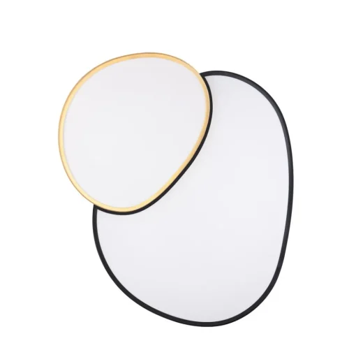 Plafondlamp Rise, zwart-goud, 77 x 63 cm, CCT, dimbaar