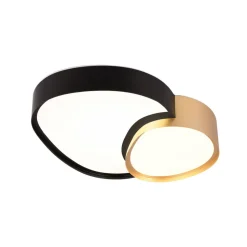 Plafondlamp Rise, zwart-goud, 43 x 36 cm, CCT, dimbaar