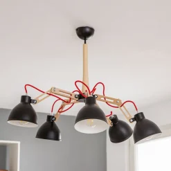 Plafondlamp Skansen 5-lamps verstelbaar zwart