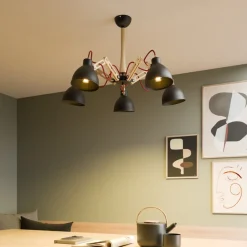 Plafondlamp Skansen 5-lamps verstelbaar zwart