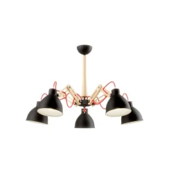 Plafondlamp Skansen 5-lamps verstelbaar zwart