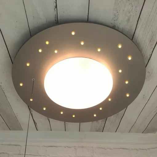 Plafondlamp Starlight met sterrenhemel, zilver