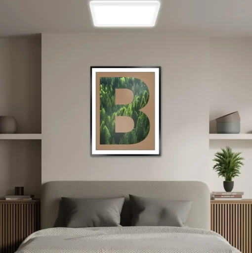 Plafondlamp Tava A, 29x29 cm, kunststof, wit