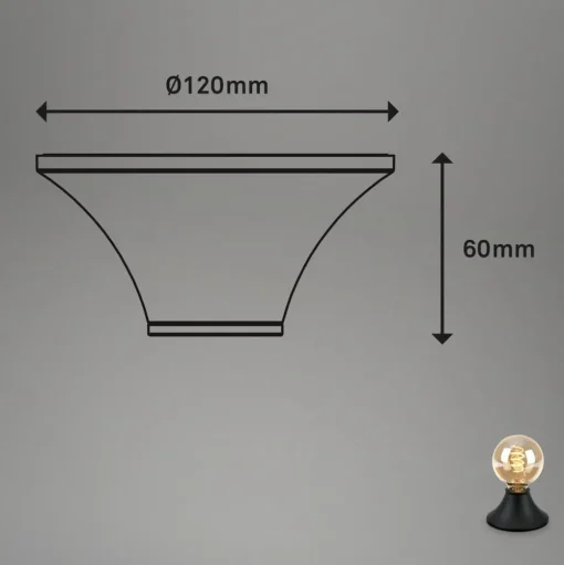 Plafondlamp Tepel voor de badkamer IP44 E27 zwart