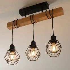 Plafondlamp Townshend 5 met 3 kooikappen