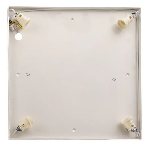 Plafondlamp Tromsö, walnoot, 50 x 50 cm, hout/glas