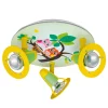 Plafondlamp Uil voor de kinderkamer, groen-geel