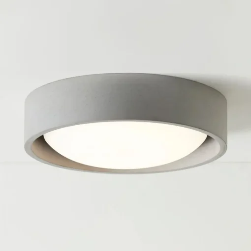 Plafondlamp Uno, grijs, beton, Ø 27 cm, GX53