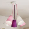Plafondlamp Wire Kids 5-lamps, wit/roze/paars