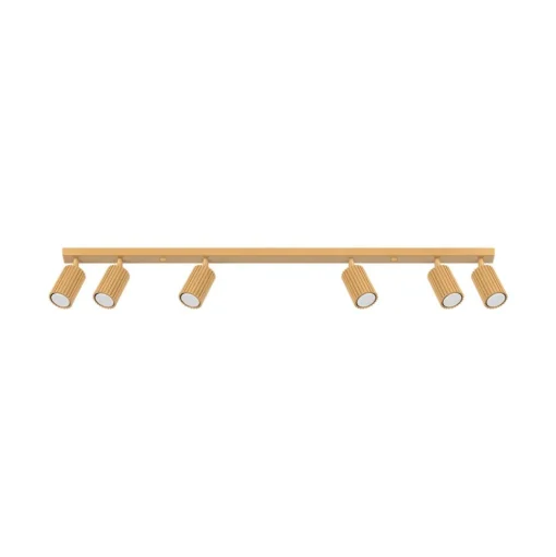 Plafondspot carbon, goudkleurig, lengte 117 cm, aluminium, 6-lamps.