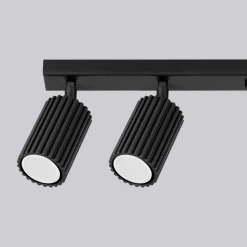 Plafondspot carbon, zwart, lengte 117 cm, aluminium, 6-lamps.