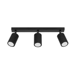 Plafondspot carbon, zwart, lengte 45 cm, aluminium, 3-lamps.