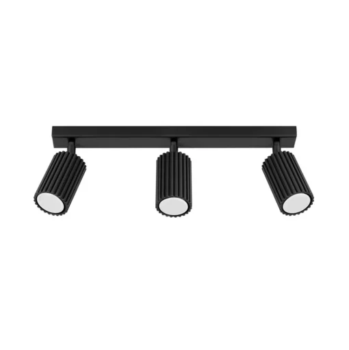 Plafondspot carbon, zwart, lengte 45 cm, aluminium, 3-lamps.