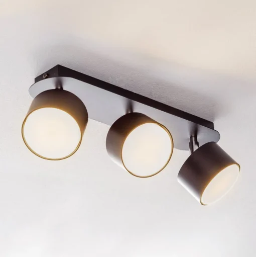 Plafondspot Cloudy 3-lamps zwart