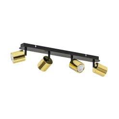 Plafondspot Demia, zwart/messingkleurig, 66 cm, GU10