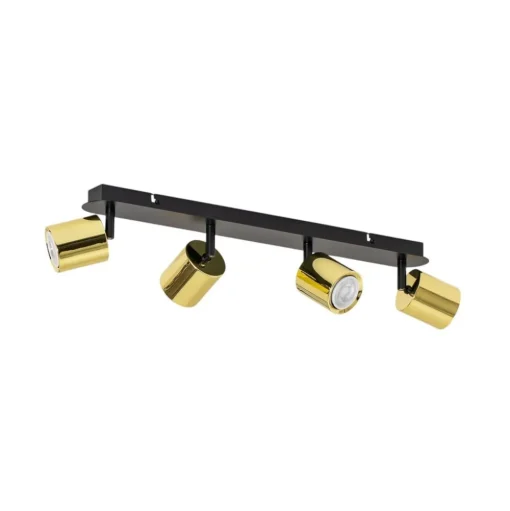 Plafondspot Demia, zwart/messingkleurig, 66 cm, GU10