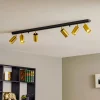 Plafondspot Eye Spot 6-lamps, zwart/messing