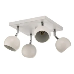 Plafondspot Flame, wit, 4-lamps vierkant