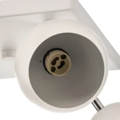 Plafondspot Flame, wit, 4-lamps vierkant