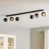 Plafondspot Flame, zwart, 6-lamps