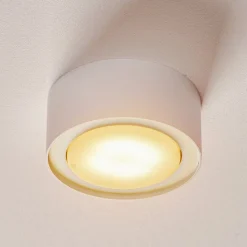 Plafondspot Flea van staal, wit