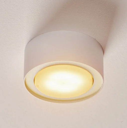 Plafondspot Flea van staal, wit