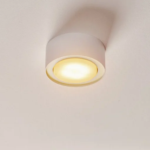 Plafondspot Flea van staal, wit