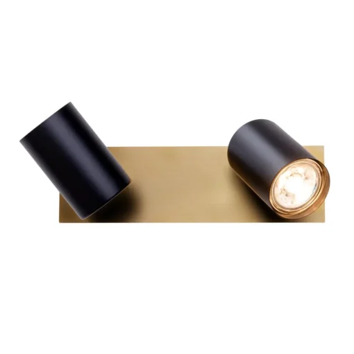 Plafondspot Frida 2-lamps, messing/zwart