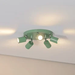 Plafondspot Fun, lichtgroen, Ø 30 cm, verstelbaar, GU10