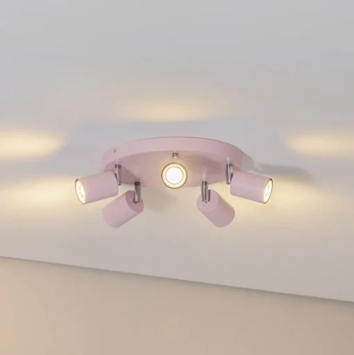 Plafondspot Fun, roze, Ø 30 cm, verstelbaar, GU10