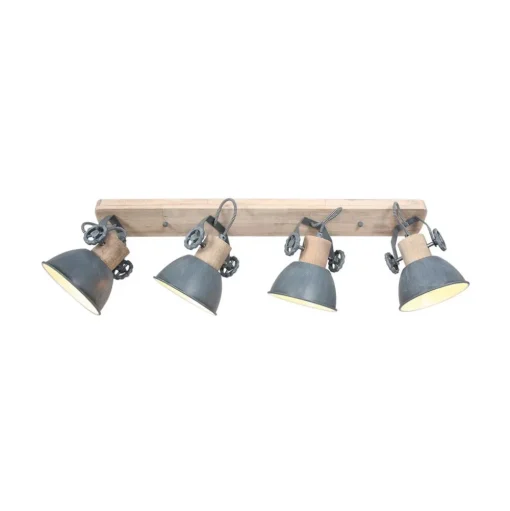 Plafondspot Gearwood, 4-lamps, grijs