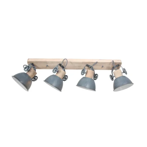 Plafondspot Gearwood, 4-lamps, grijs