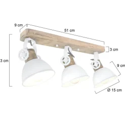 Plafondspot Gearwood, 3-lamps wit