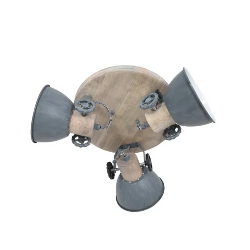 Plafondspot Gearwood, 3-lamps rond, grijs