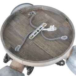 Plafondspot Gearwood, 3-lamps rond, grijs