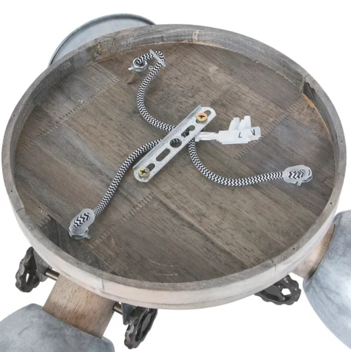 Plafondspot Gearwood, 3-lamps rond, grijs