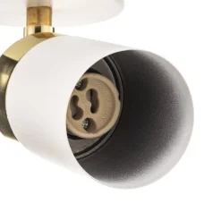 Plafondspot Joker, wit/goud, 1-lamp