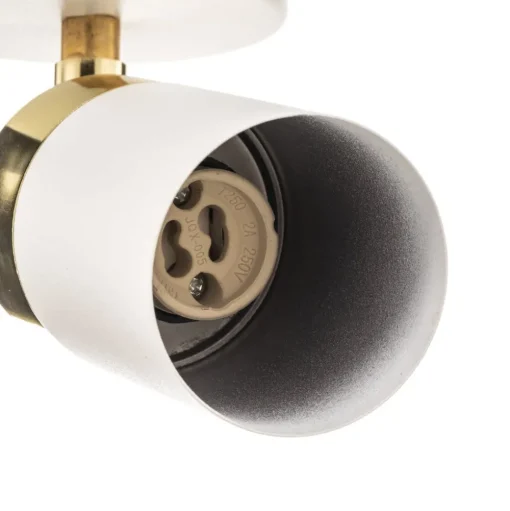 Plafondspot Joker, wit/goud, 1-lamp