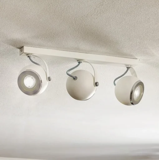 Plafondspot Kron, 3-lamps, wit