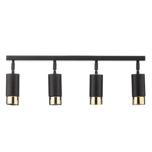 Plafondspot Kumo zwart/goud 4-lamps