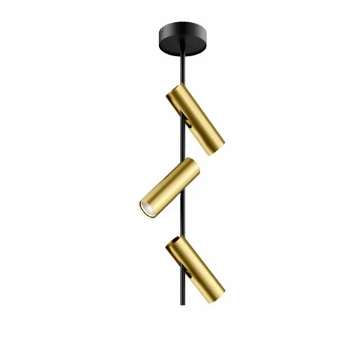 Plafondspot Leda 3, 3-lamps, zwart-goud