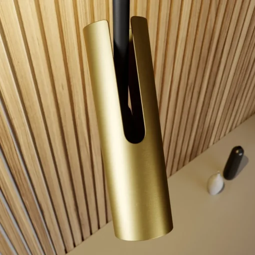 Plafondspot Leda 2, 2-lamps, zwart-goud