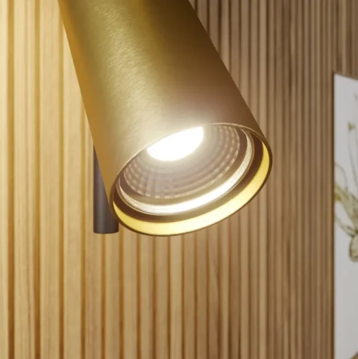 Plafondspot Leda 2, 2-lamps, zwart-goud