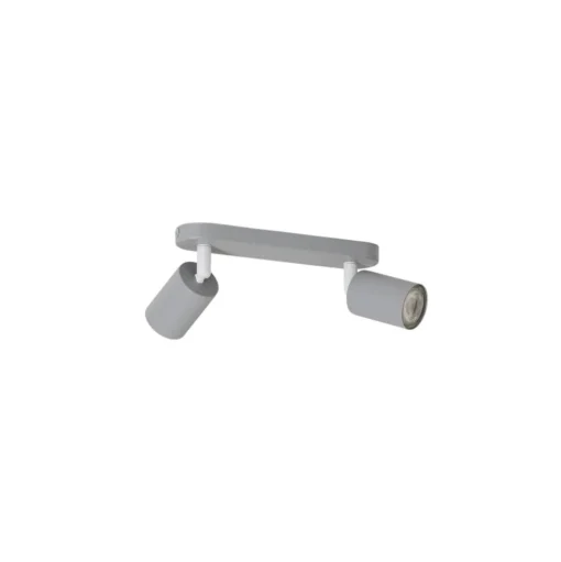 Plafondspot Livia, grijs, 35 cm, 2-lamps, metaal, GU10