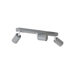 Plafondspot Livia, grijs, 52 cm, 3-lamps, metaal, GU10