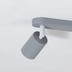 Plafondspot Livia, grijs, 52 cm, 3-lamps, metaal, GU10