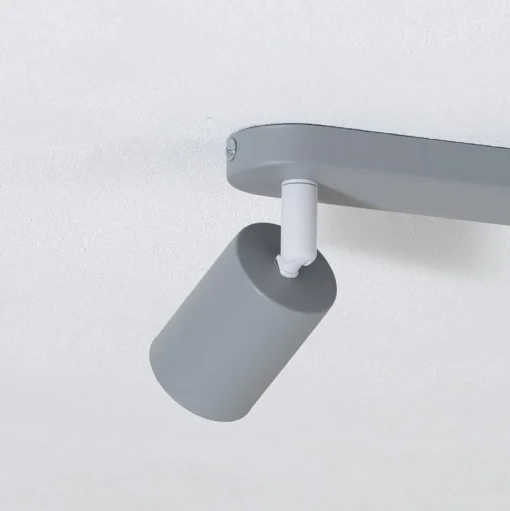 Plafondspot Livia, grijs, 52 cm, 3-lamps, metaal, GU10